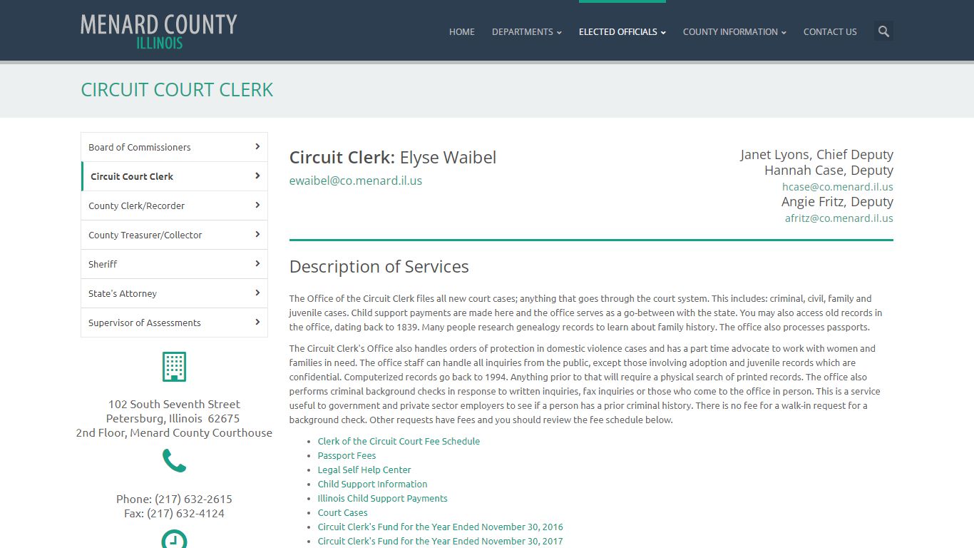 Menard County IL :: Circuit Court Clerk