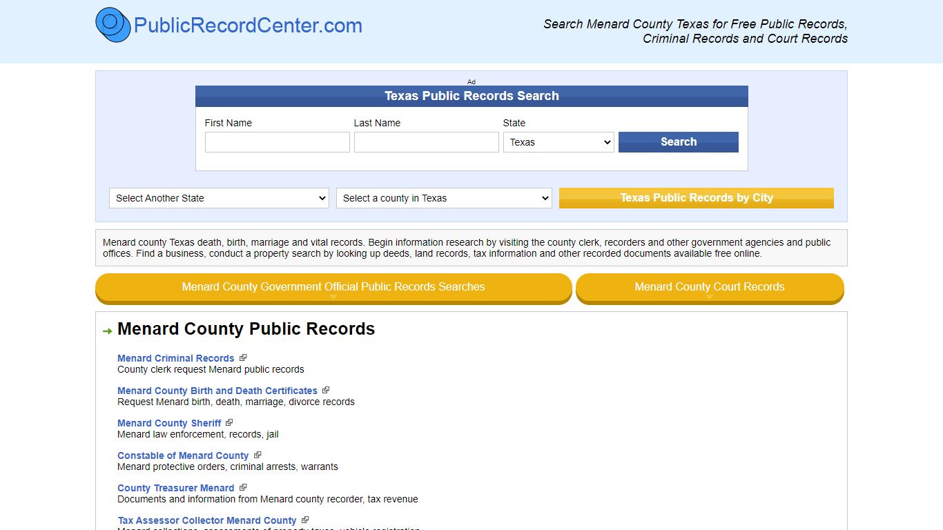 Menard County Texas Free Public Records - Court Records ...