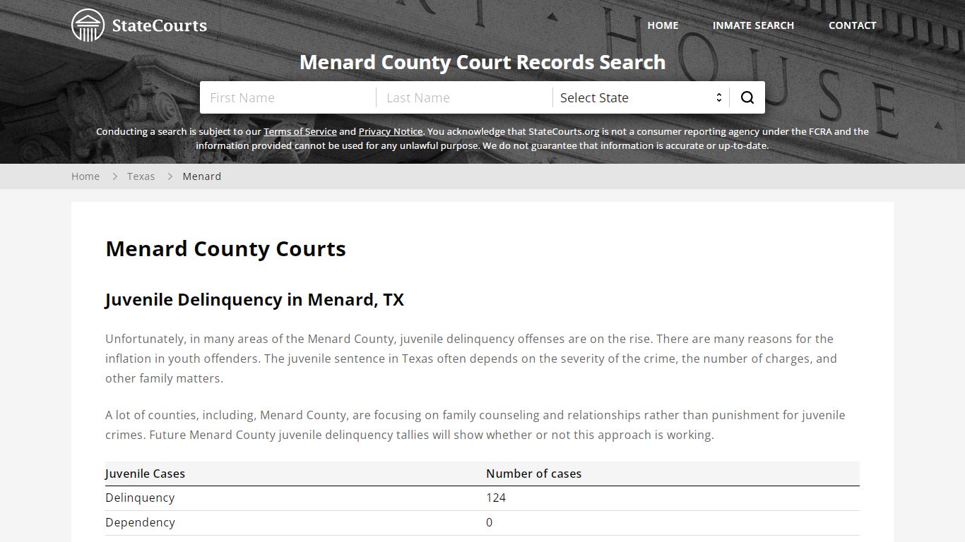 Menard County, TX Courts - Records & Cases - StateCourts